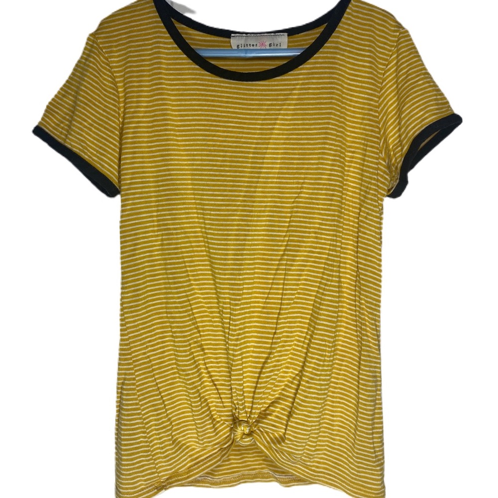 Glitter Girl Striped Shirt w/ Tie Front Sz 6/7